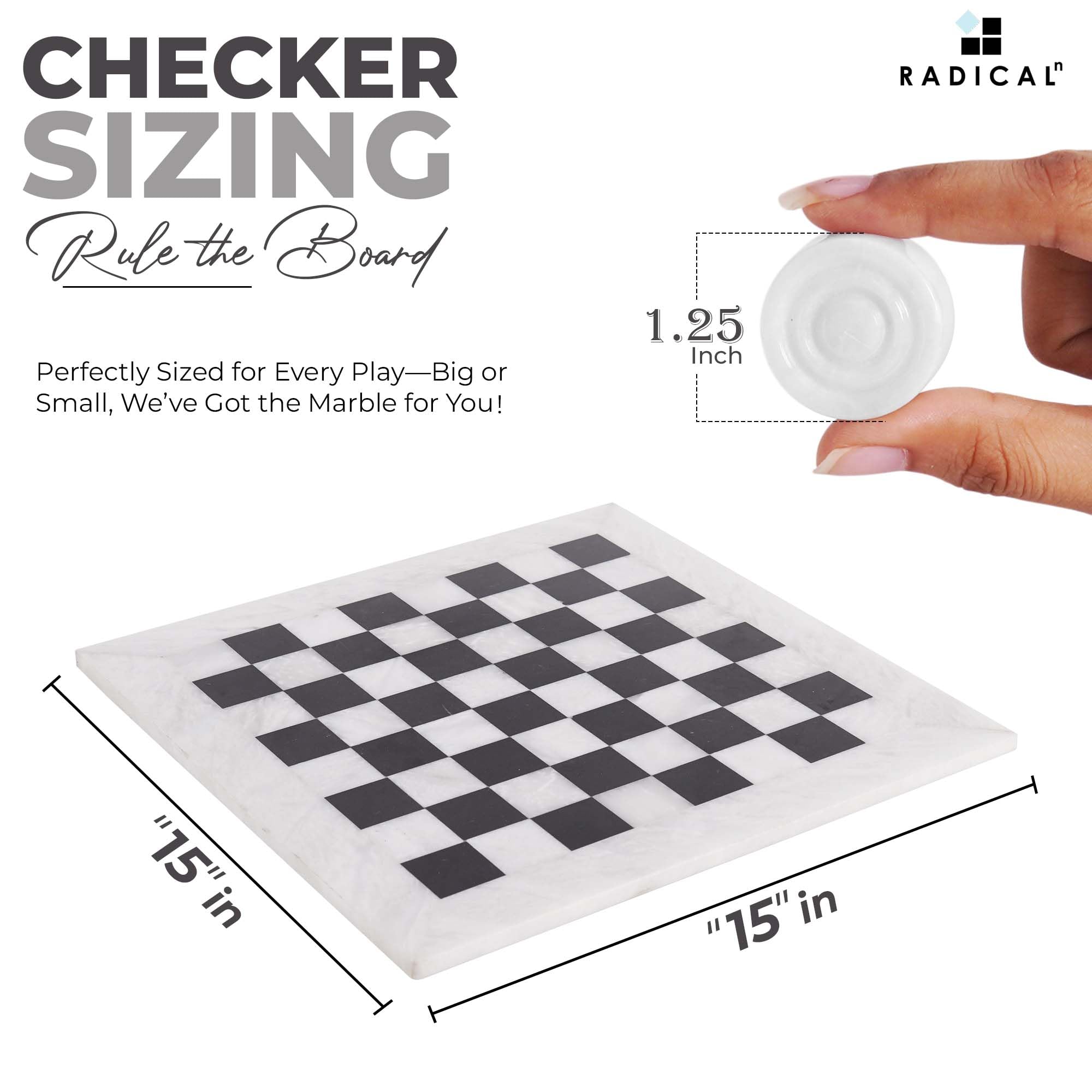 Amazon.co.jp: Radicaln マーブルチェッカー ボードゲーム 15インチ