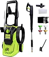 AskAids 1800W Pressure Washer with Foam Cannon & 4 Nozzles - 2.6GPM Power Washer for Cars, Patios, Driveways