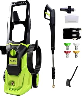 AskAids 1800W Pressure Washer with Foam Cannon & 4 Nozzles - 2.6GPM Power Washer for Cars, Patios, Driveways