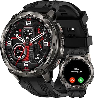 KOSPET Tank T4 Relógio inteligente homem GPS, aço inoxidável Smartwatch homem, mapas offline e 10 ATM, 50 dias de bateria, monitorização de saúde 24/7, compatível com Android e iOS (preto)