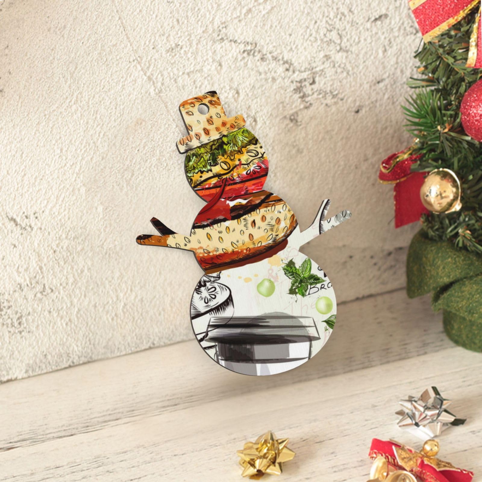 D4DREAM Set 2 Ornamenti Natalizi A Forma Di Hamburger E Patatine Fritte, Decorazioni In PVC Per Albero, Regalo Divertente