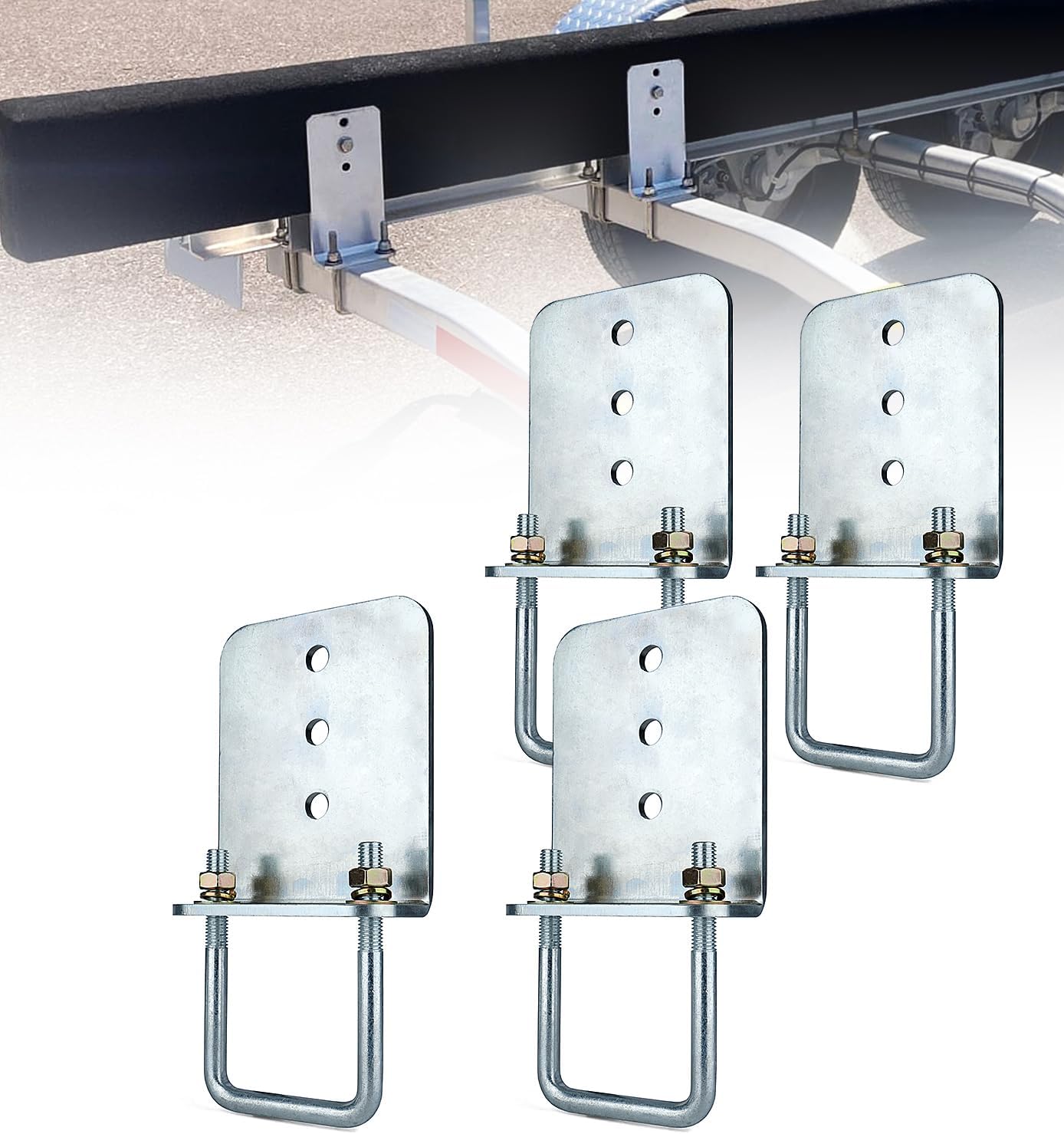 Heavy-Duty Steel 6" L-Type Boat Trailer Bunk Bracket Kit Fit for 3x3 Boat Trailer Crossmembers