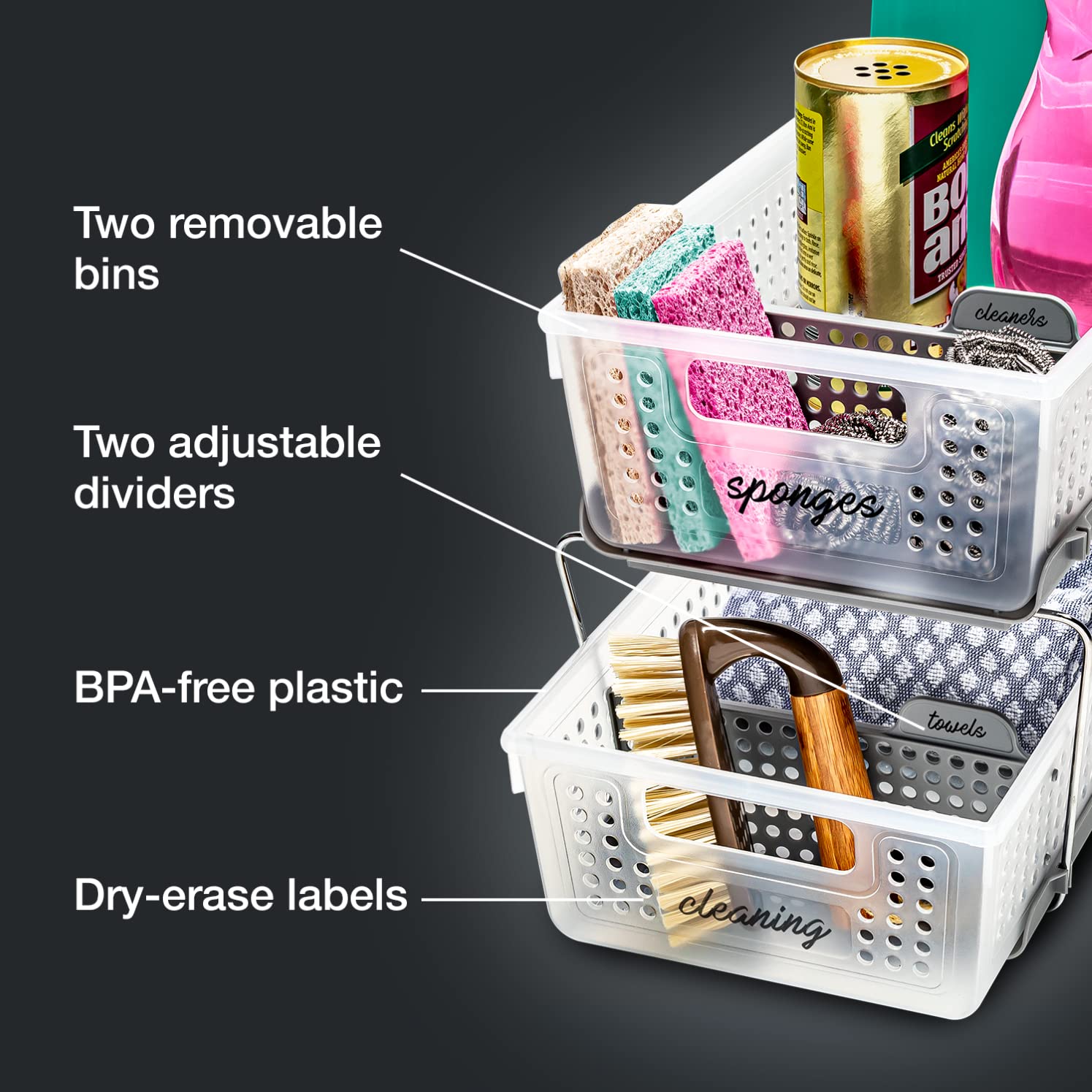 Buy Madesmart 2Tier Organizer, MultiPurpose SlideOut Storage Baskets