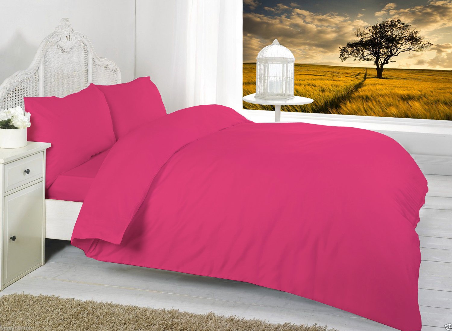 Bunk Bed Fitted sheets 2ft 6" Percale PolyCotton By *Textile.Plus* (Fuchsia)