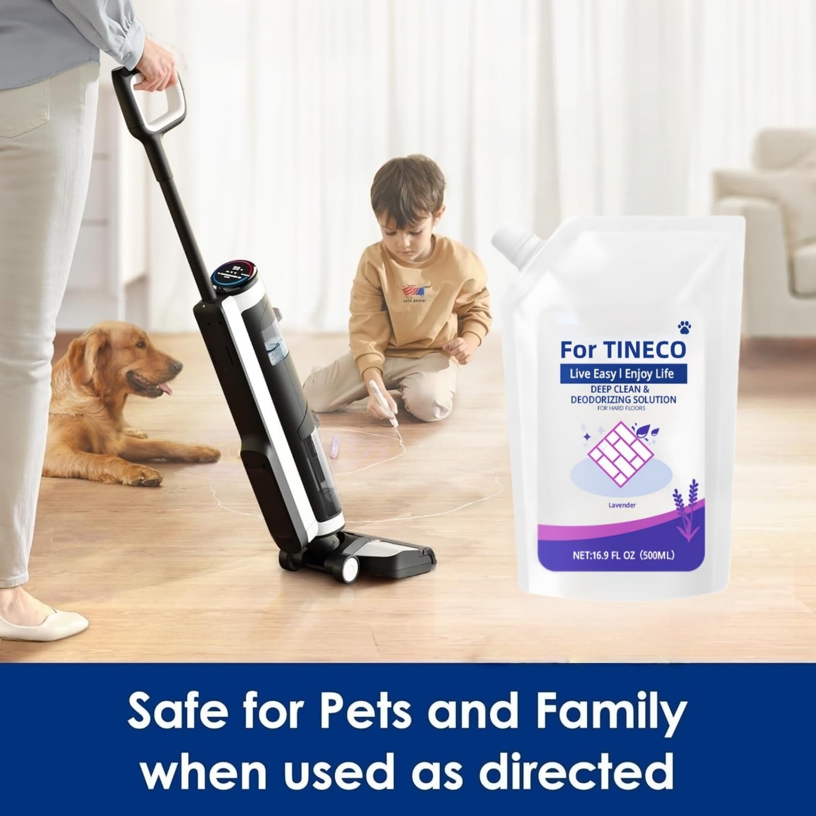 Soluzioni For La Pulizia Dei Pavimenti Al Profumo Di Lavanda Da 500 Ml. Compatibile For Tineco Floor ONE S3/S5/S6/S7/IFLOOR3/IFLOOR2/IFLOOR(2PCS 1000ML)
