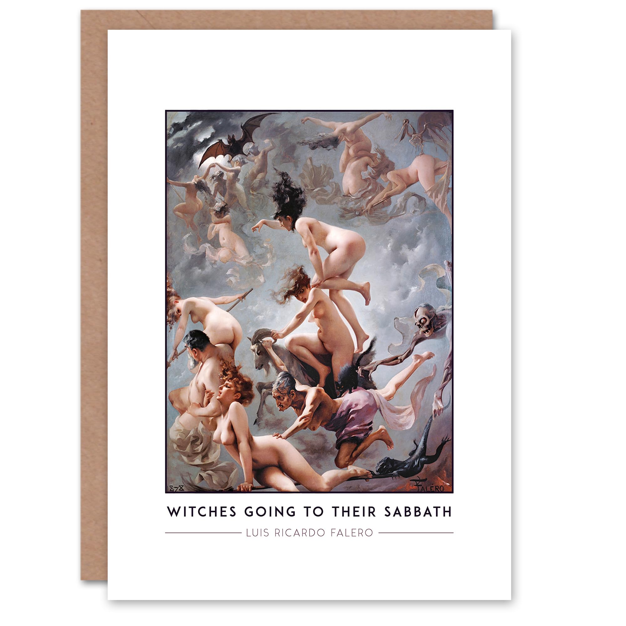 Artery8 Luis Ricardo Falero Witches Going To Their Sabbath Greeting Card – Mystical Fantasy Art Note Card