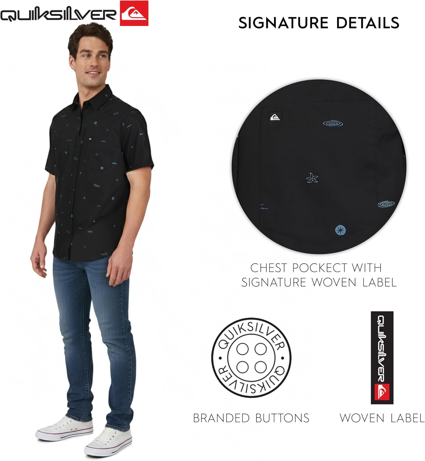 Quiksilver Men's Regular Fit Premium Soft Cotton Short Sleeve Button Down Woven Shirt - Image 5