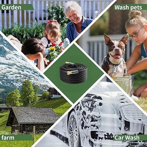 Miniatura 7 de Manguera de jardín de alta calidad resistente de 90 pies x 58 pulgadas, 300 PSI de trabajo, 1000 PSI, manguera de agua con mango giratorio