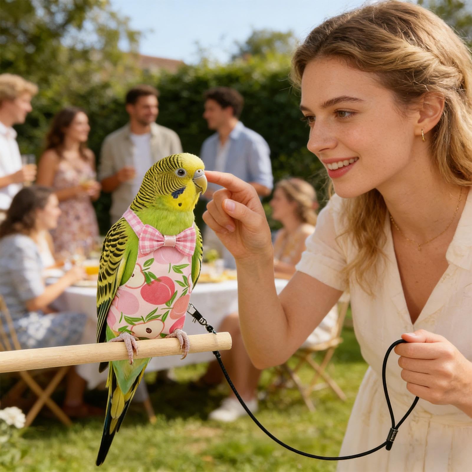 Couches à oiseaux pour animaux de compagnie, réutilisables et lavables, avec corde pour l'entraînement au vol des oiseaux, pour aras, perruches, inséparables, calopsittes et calopsittes