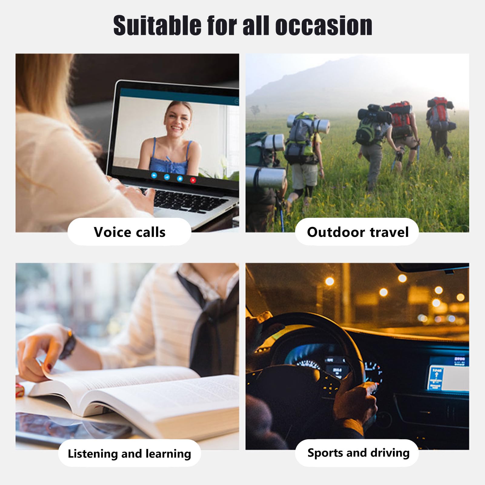 UV400 Smart Glasses, High Prevention, 250mAh BT4.0 Wireless Touch Control Bone Conduction Acoustic Glasses for Open Ear, 8 Hours of Extended Playtime