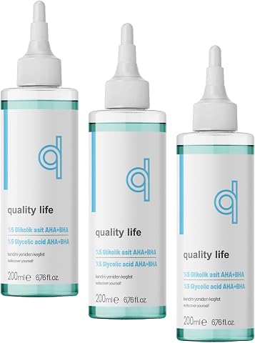 Quality Life%5 Glikolik Asit Tonik 200 Ml- Aha Bha Tonik - Gözenek Sıkılaştırıcı Canlandırıcı (3 paketi)