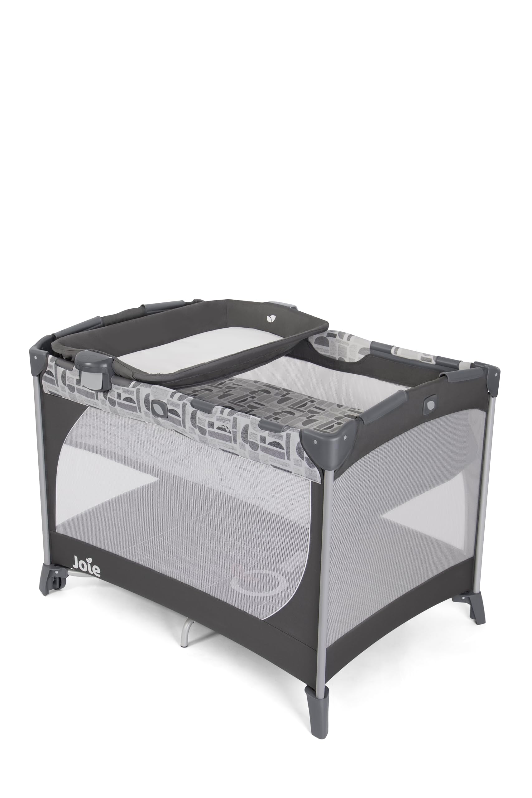 Joie commuter™ change Reisebett, mit Wickelaufsatz, kompakt faltbar, herausnehmbare Liege & Matratze, mit Tragetasche, Geburt bis 3 Jahre (1–15 kg) (Logan)