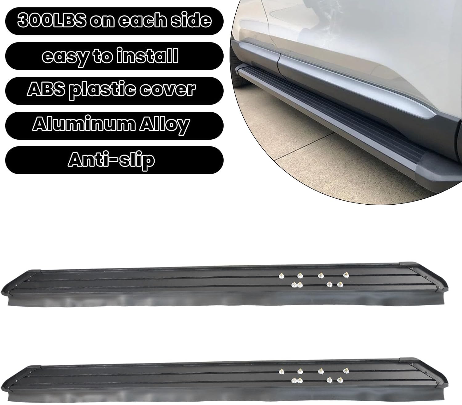 Running Boards Fit for Grand Cherokee L 3-Row 2021-2026 Aluminum Alloy Side Steps Nerf Bars
