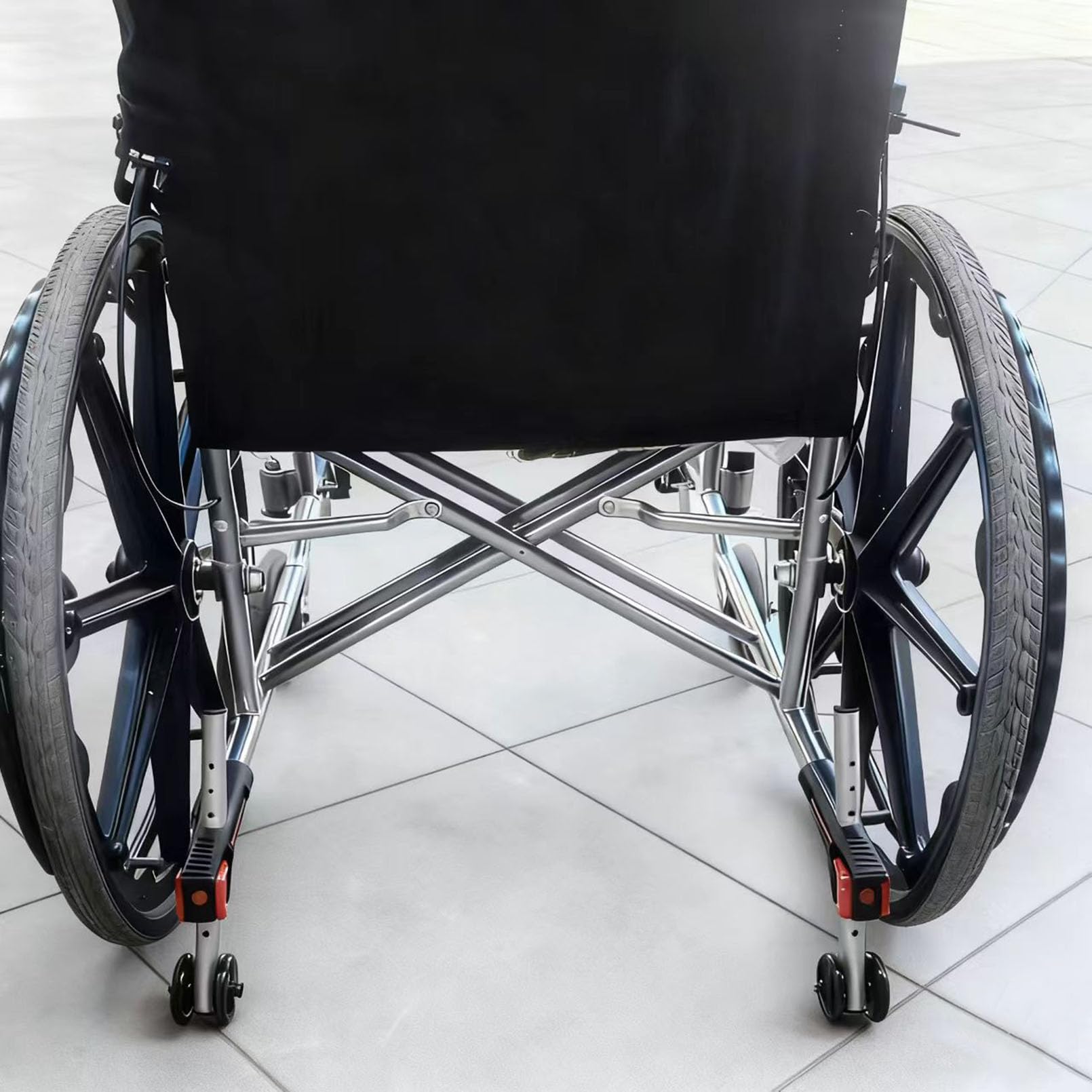 LDIW Kippschutz für Rollstuhl, Heckkipper Gerät, 8 Gänge höhenverstellbar, Aluminium Legierung Material, Anti Kipp-Räder Hinten für Manuelle und Elektrische Rollstühle,25mm