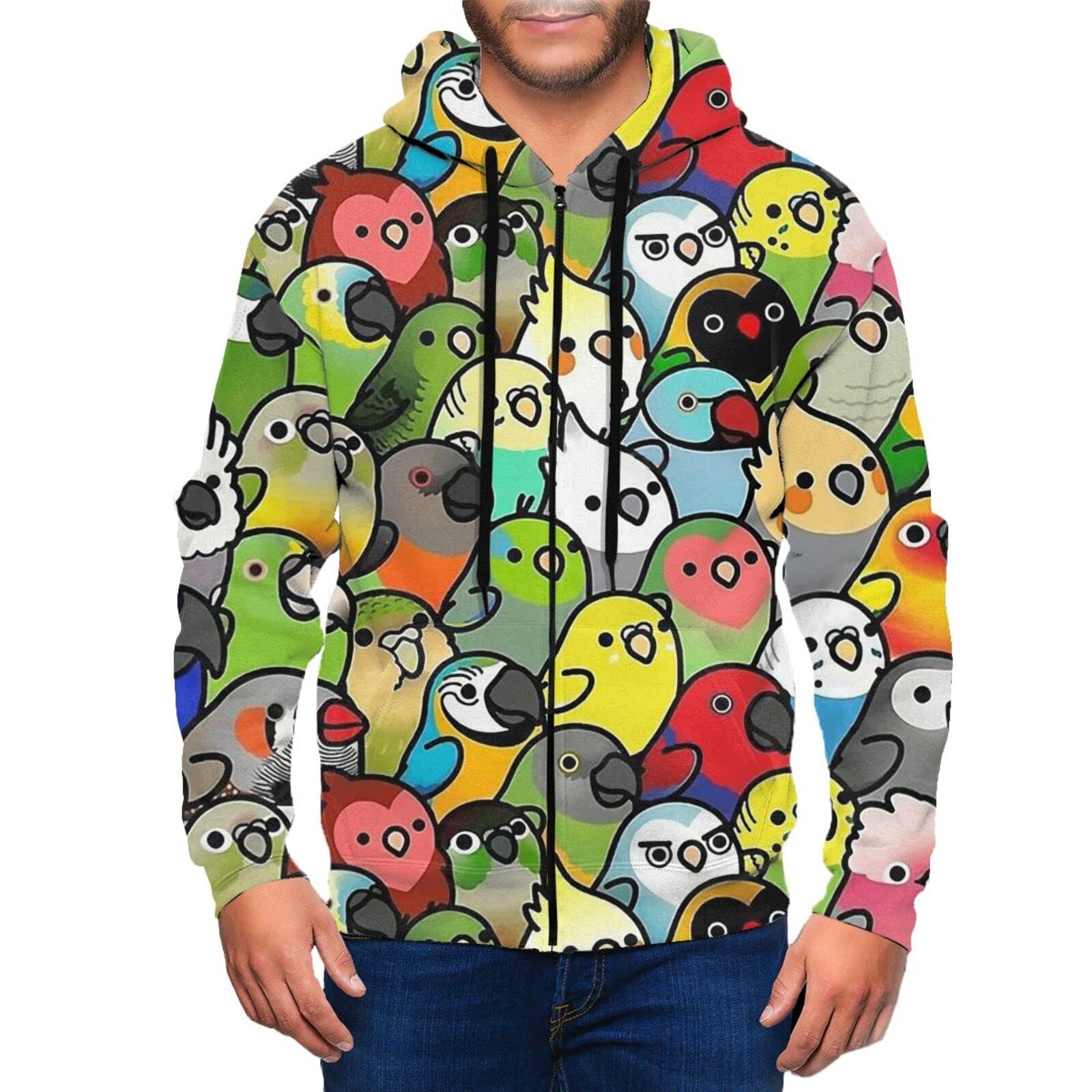 Amazon.co.jp: Parka Down Jacket, Colorful Parrot Macaw Jacket