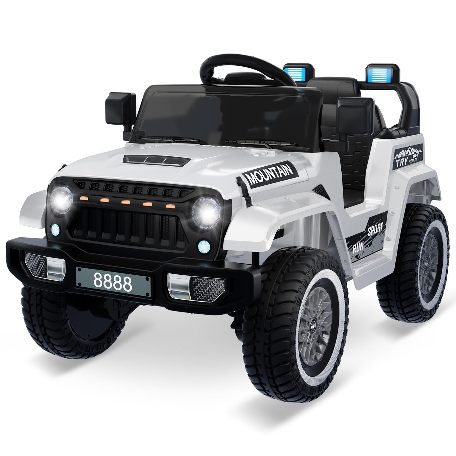 Garvee Macchina Elettrica per Bambini 3+ Anni 12V Fuoristrada Doppio Motore