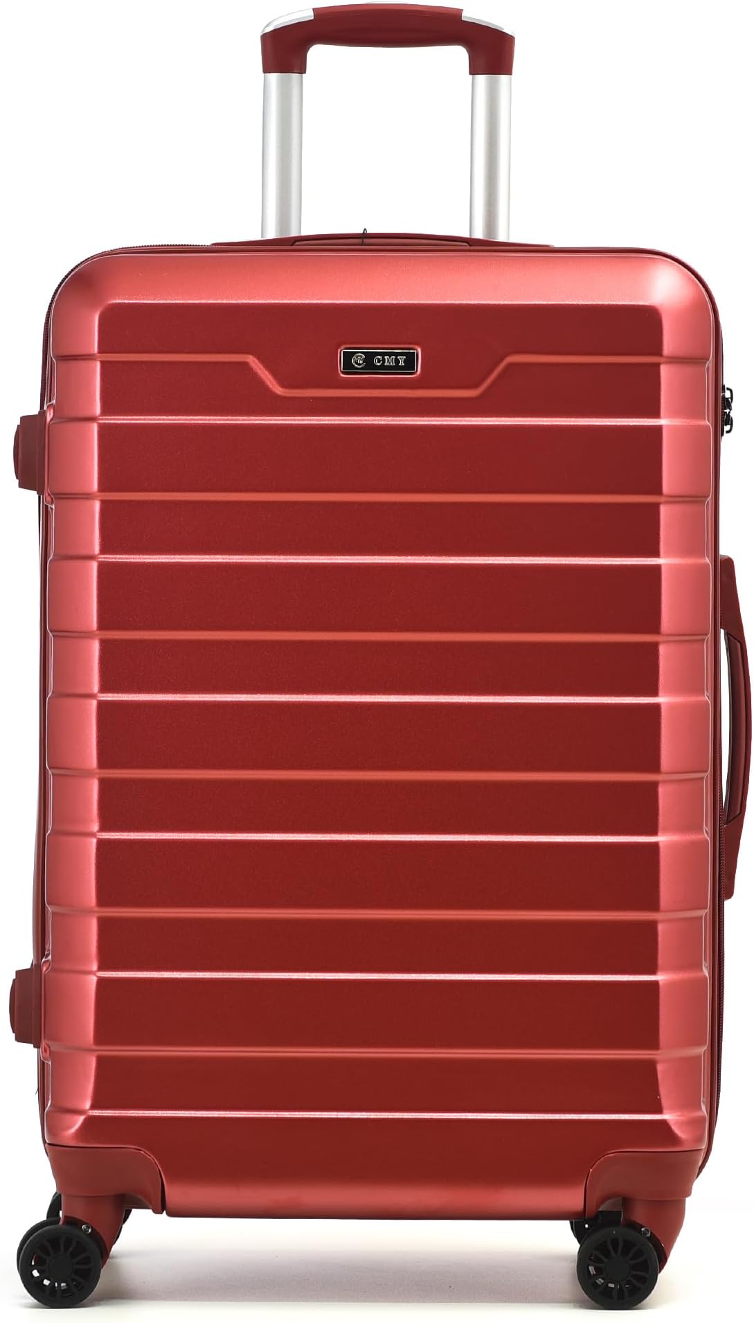 Suitcase Large Medium Cabin Size | Hard Shell | Lightweight | 4 Dual Spinner Wheels | Trolley Luggage Suitcase | Hold Check in Luggage | TSA Combination Lock (Red Wine, Cabin 20")