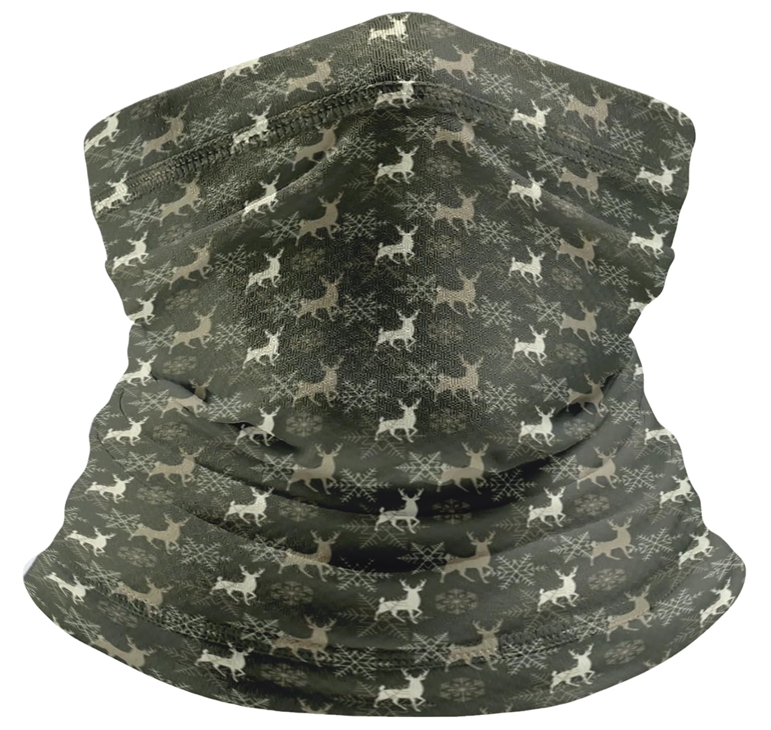 Bandana.comGreen Reindeer and Snowflakes Tube Headband - Single Piece