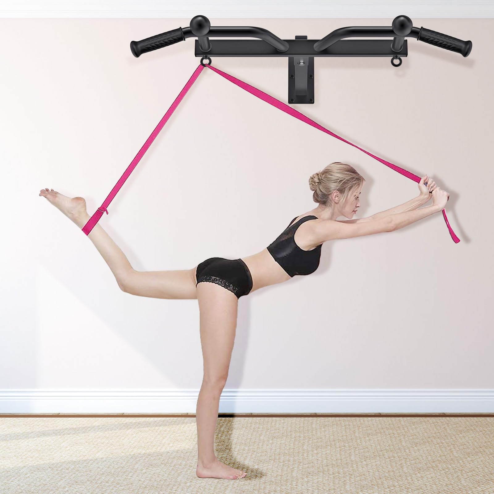 Kipika Heavy Duty Klimmzugstange Wandmontage Multifunktionale Klimmzugstange Verstellbare Klimmzugbänder für Klimmzüge Body Workout Home Gym System Boxsack Aufhänger Widerstandsbänder Training