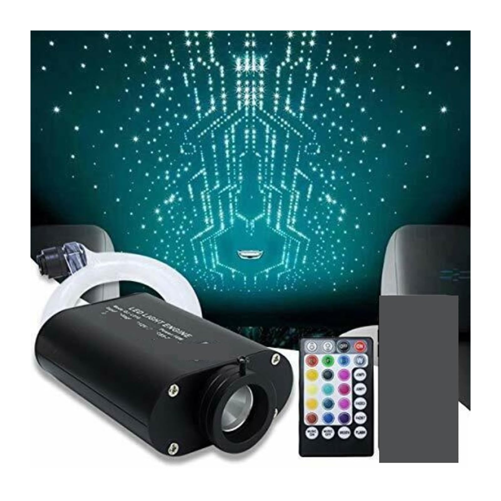 Uniwersalne światło światłowodowe Twinkle, trwałe przenośne światło światłowodowe Rgbw Led Star Sky Zestaw sufitowy Światło rgbw,żYwy, Kolorowy, GwiaźDzisty Sufit(200PCS 0.75 2M)
