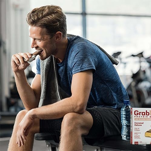 Vista 25 de Grab1 Barras de proteína sin azúcar, chocolate negro sin lácteos (paquete de 3 = 12 barras) 0.42 oz de proteína + 0.14 oz de fibra Bajo