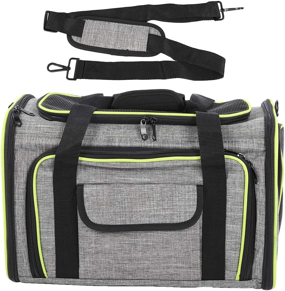 Pet Travel Bag Rope Inside Safe to Use Outdoors and on The Road Pets Carrier with Top of The Mesh and The Expandable Area Good Ventilation for Oxford Cloth for Dog Cat