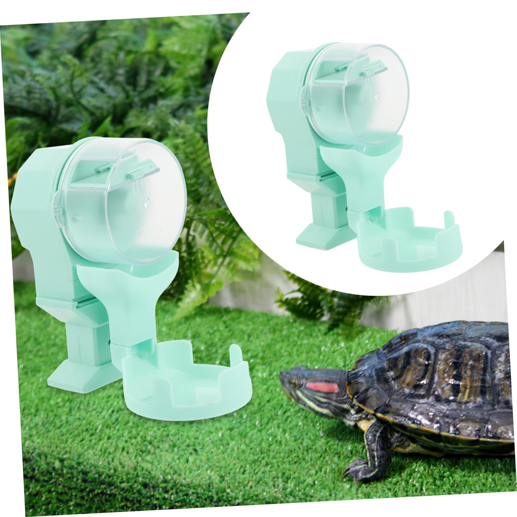 WOONEKY Plastico Mangiatoia 100ml Automatica Rettili e Tartarughe