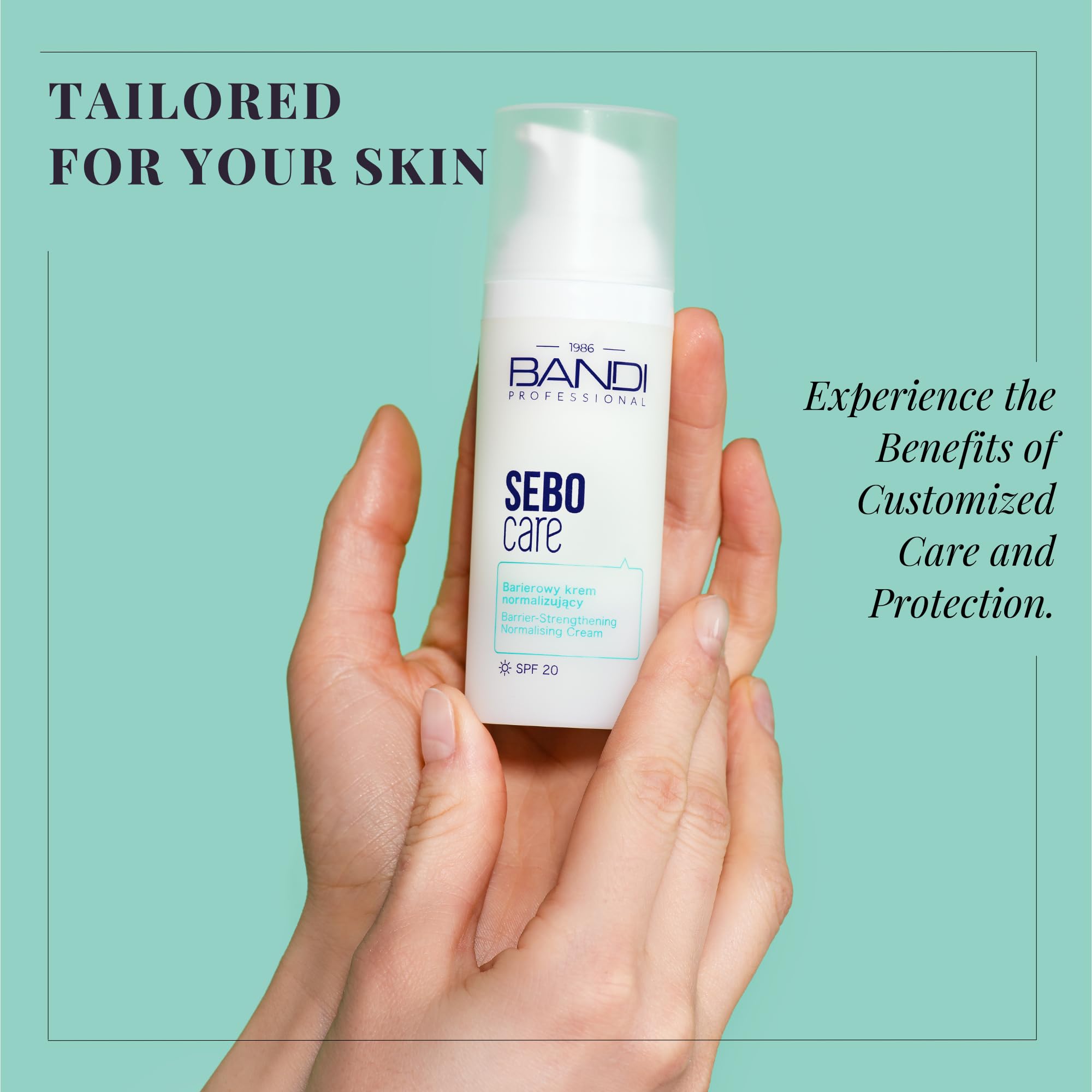 BANDI SEBO CARE Barierowy krem normalizujący SPF 20 | ochronny krem nawilżający| nawilżenie, matowienie i codzienna ochrona UV | niacynamid + fermenty
