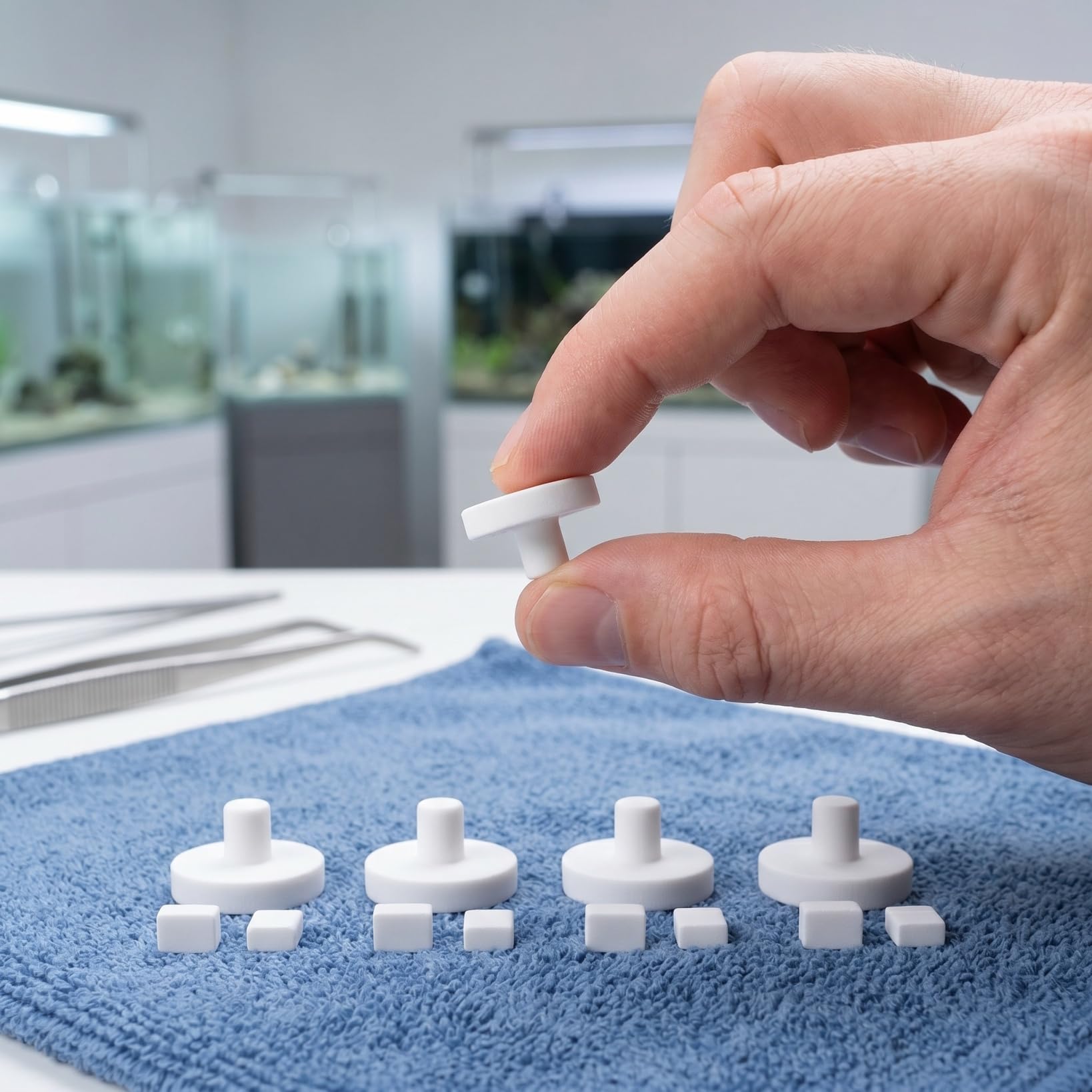 BESPORTBLE 150 piezas Plugs Base de cerámica en forma de T para acuarios resistente soporte de coral para decoraciones submarinas vibrantes para acuarios de agua de mar