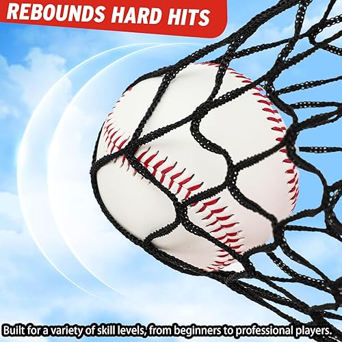 Miniatura 4 de Red de repuesto portátil de 4 x 7 pies, red de protección para lanzadores de béisbol, red de práctica de bateo, solo la red no tiene marco