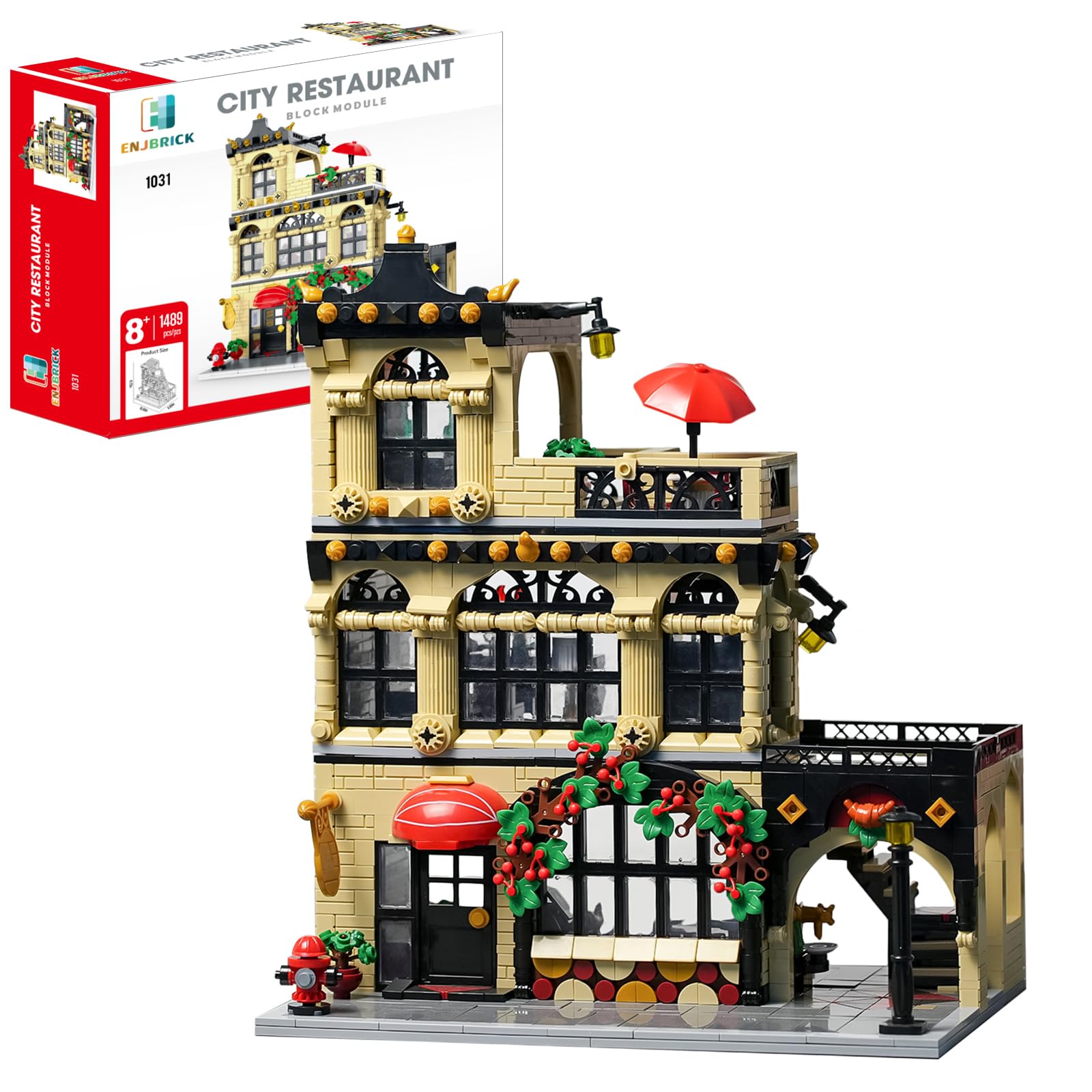 ENJBRICK Flowers City Restaurant Assembly Square Building kit for Adutls,Creator Building Sets for Girls 8-12 Years 1489 pcs