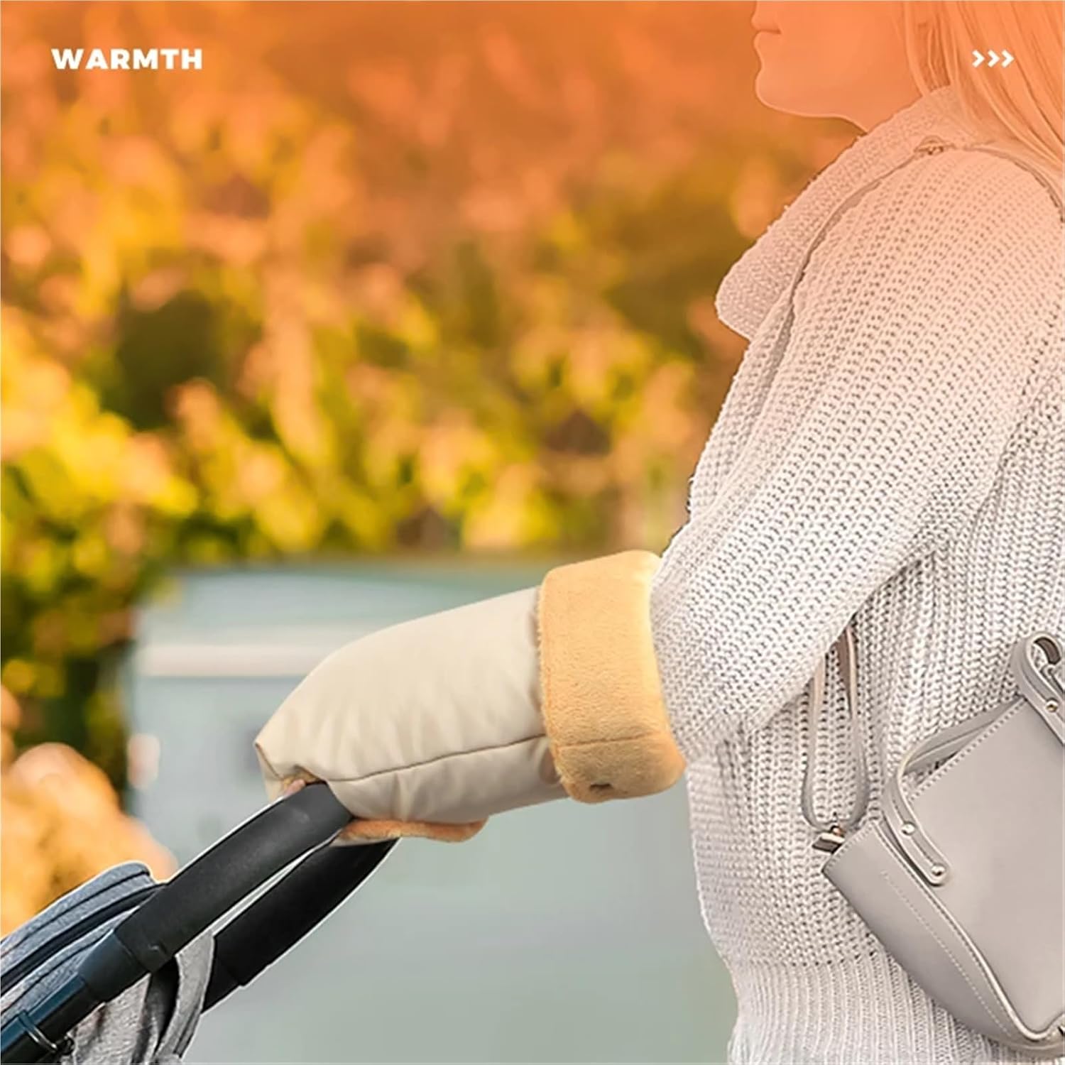 Durable Stroller Warm Gloves Waterproof Windproof Thickening for Bike Motorcycle Hand Muff Accessories