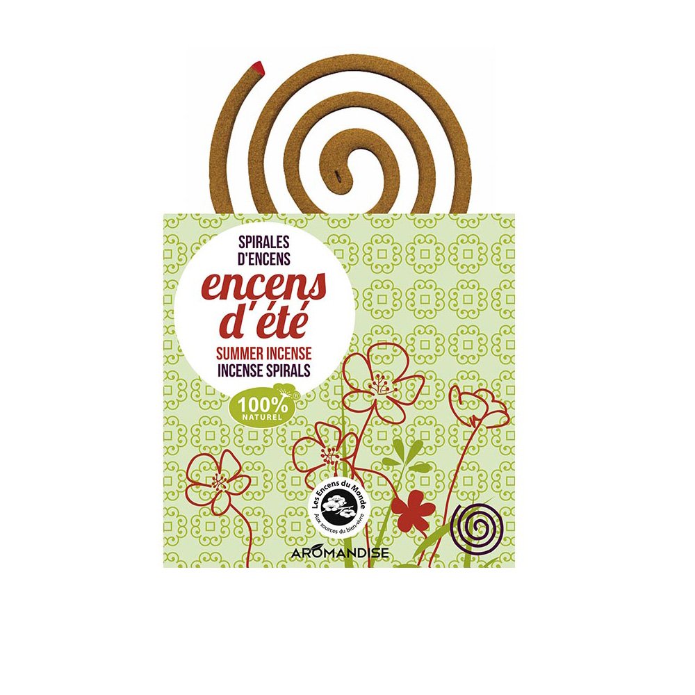AROMANDISE Spirales Encens Eté, Extraits de Plantes, Naturel, 12.5 x 12.5 x 2.5 cm EKSMO