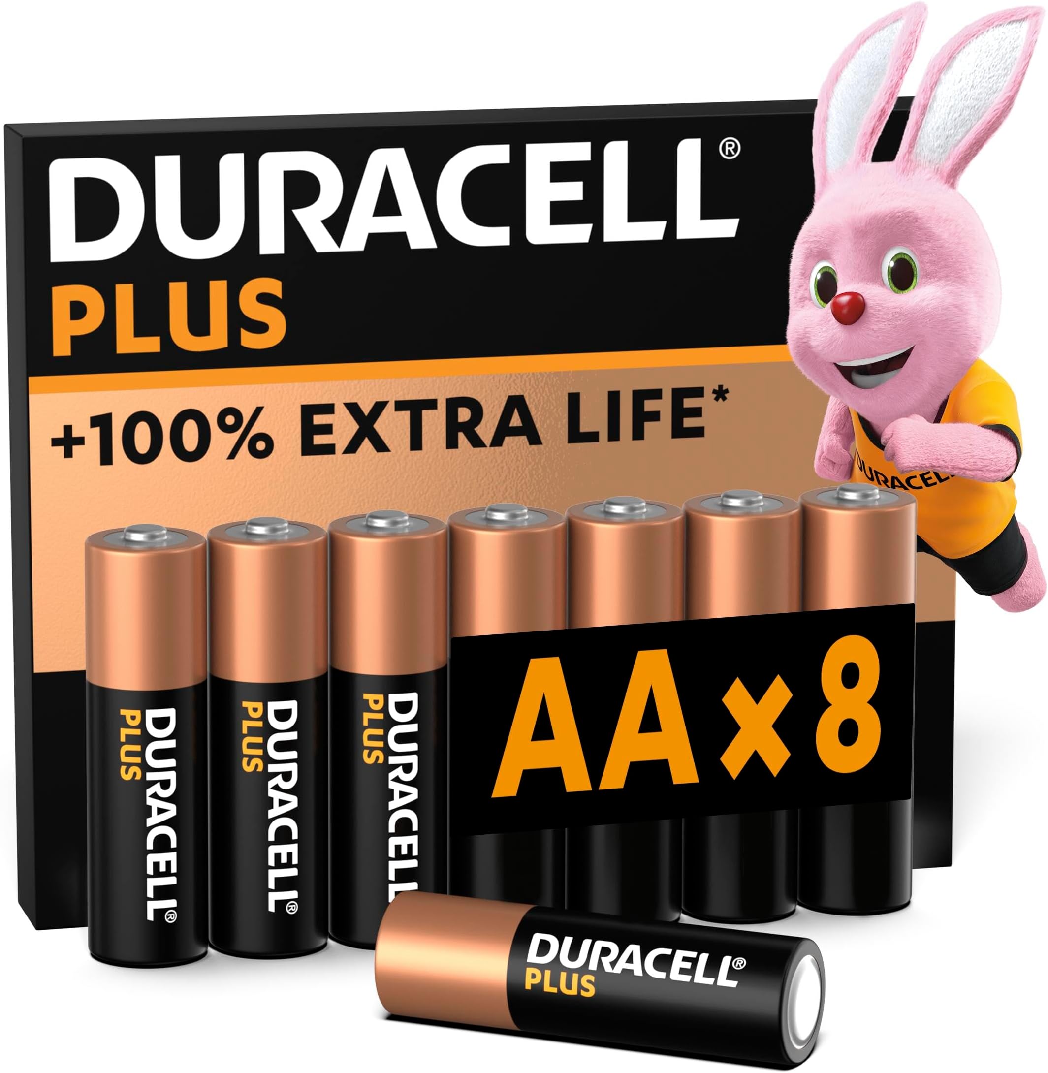 Duracell Plus AA Batteries (8 Pack) - Alkaline 1.5V - MN1500