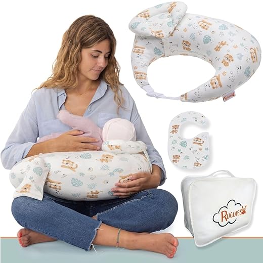 Cojín de Lactancia RUGUIES: Ajustable y Ergonómico, nuestra reseña 11 RUGUIES- Cojín Lactancia Ajustable y Ergonómico- Cojín de Lactancia pequeño- Almohada Embarazo-Funda Extraíble y Lavable 100% Algodón- Almohadita Bebé a 45º Antireflujo para Máximo Confort.