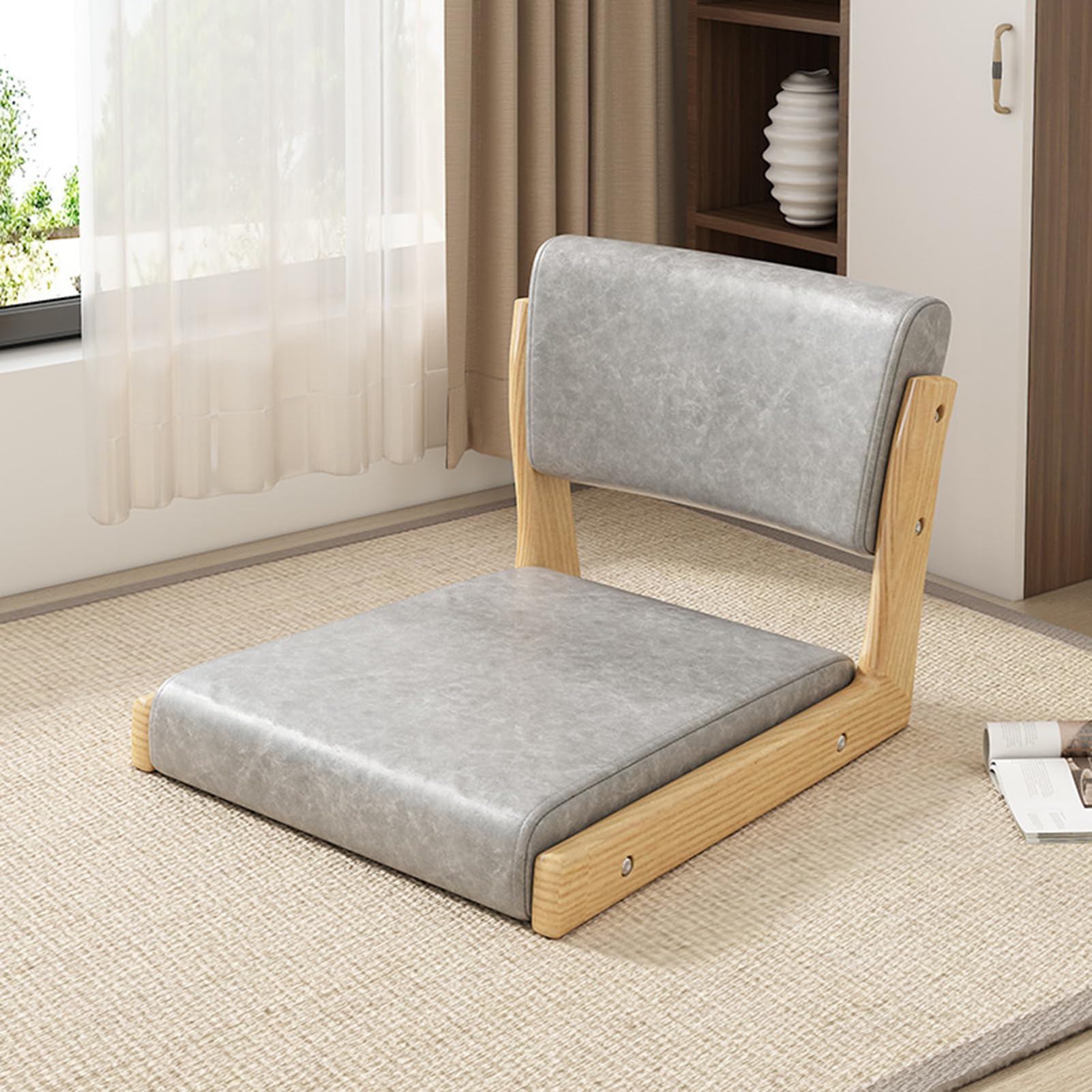 Houten Tatami Meditatie Stoel, Japanse Vloerstoel Zonder
