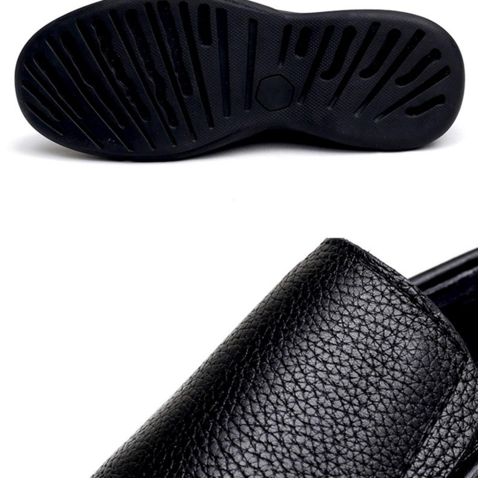 Amtopiyo Mocasines de piel auténtica suave para hombre, zapatos de vestir formales