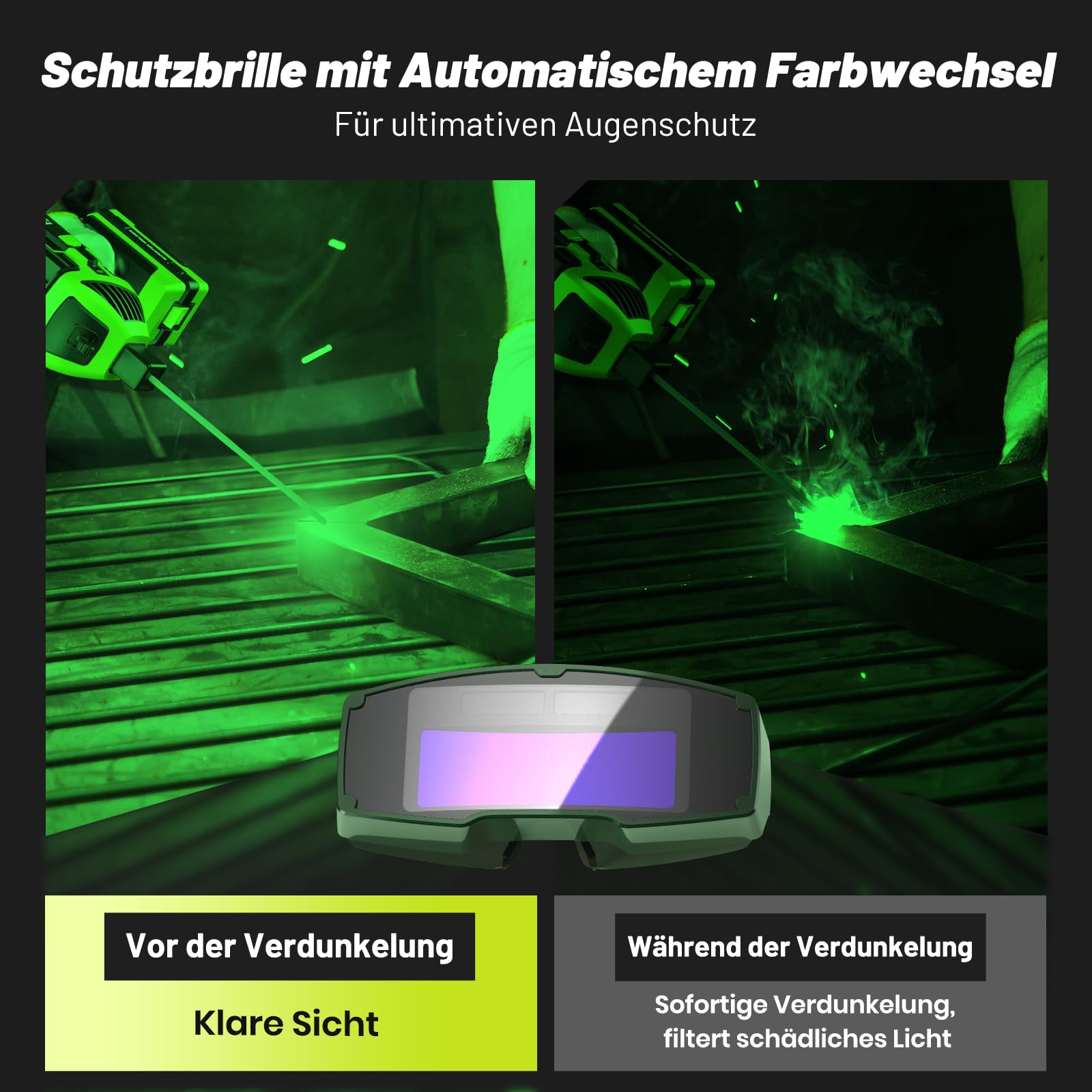 SEESII Handschweißgerät 220 V ARC Schweißgerät für 3,2mm bis 2,4 mm Drahtstangen (mit Schutzbrille) 120A Tragbar Elektroden Schweißgerät mit IGBT Wechselrichter 5 Variable, Lichtbogenschweißgeräte