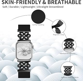 Chinber Apple Watch用バンド 40mm 38mm 41mm 42mm 44mm 45mm 46mm 49mmに対応 磁気クラスプ生地 ナイロンインターロックバックルストラップ iWatch Ultraシリーズ10/9/8/7/6/5/4/3/2/1/SE用