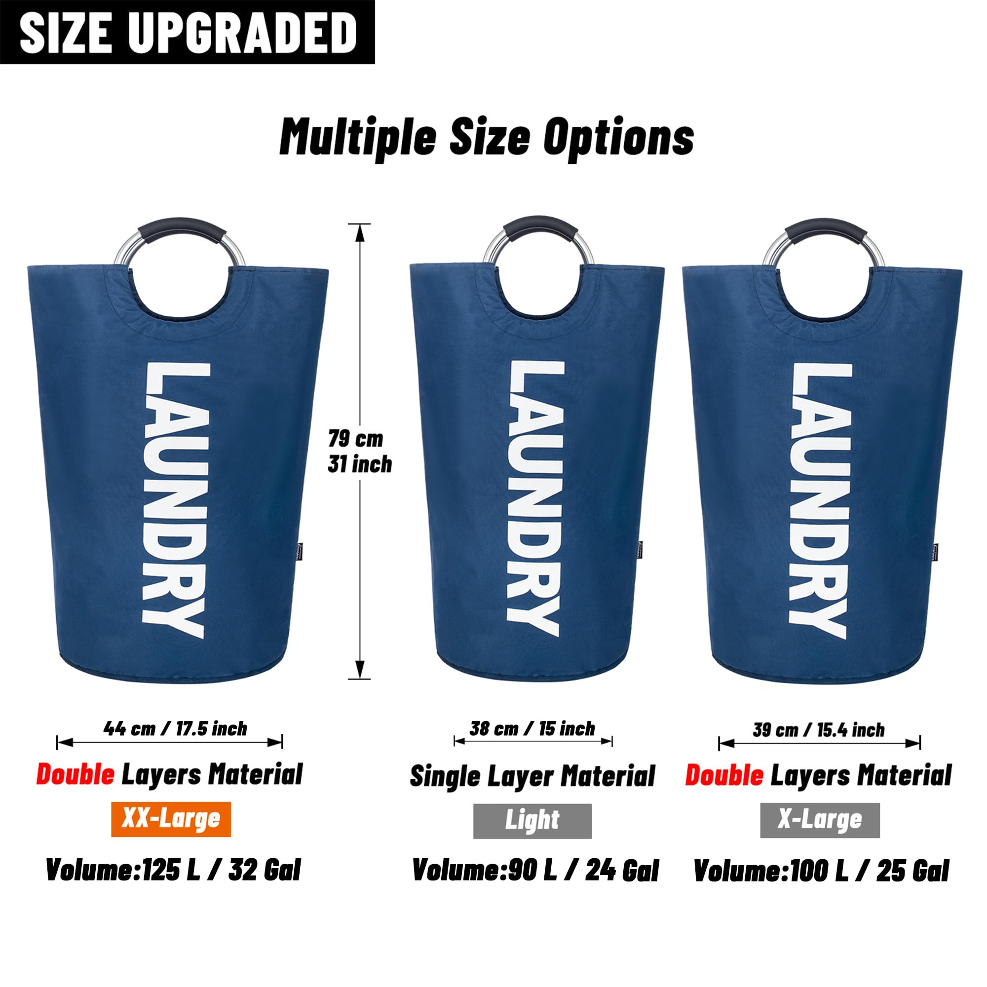 Caroeas 125L Collapsible Laundry Basket - Image 2