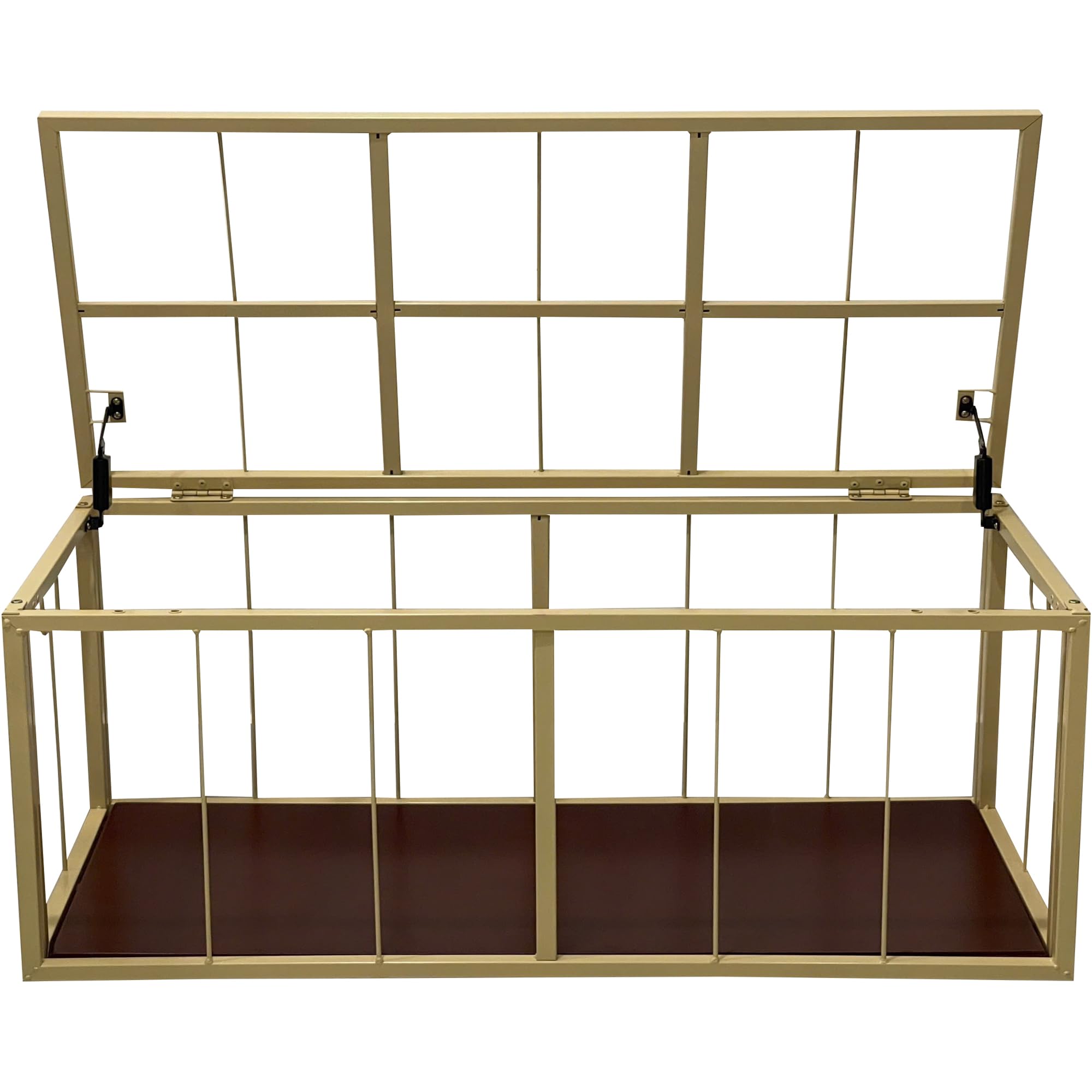 eHemco Baúl de almacenamiento de mimbre de jacinto de agua resistente con marco de metal, 42 x 20 x 18.5 pulgadas, natural