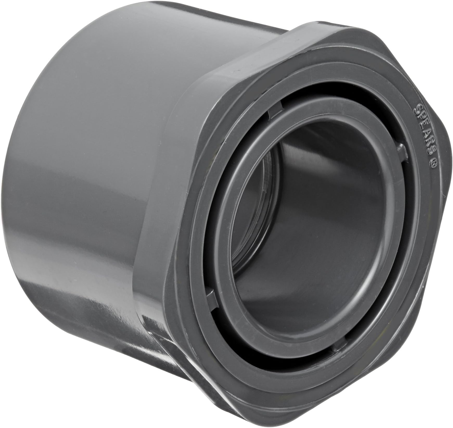 Spears 837 Series PVC Pipe Fitting, Bushing, Schedule 80, 1" Spigot x 3/4" Socket