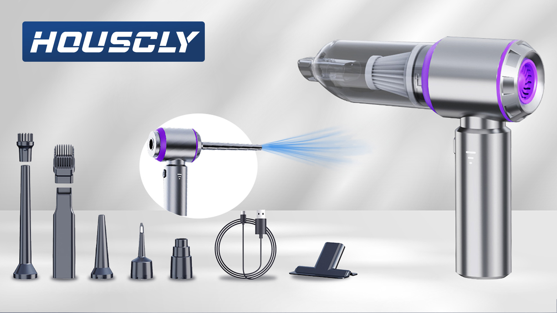 Amazon.com: houscly Car Vacuum Portable Cordless 20000PA High