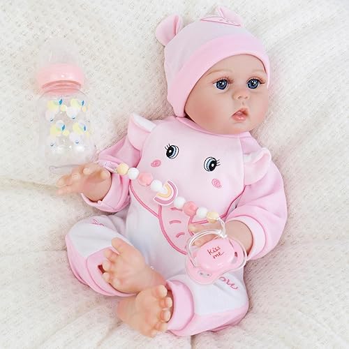 Muñecas de bebé Reborn realistas, de 18 pulgadas, piel suave, cuerpo completo de vinilo de la vida real, como bebé recién nacido real, para niños a