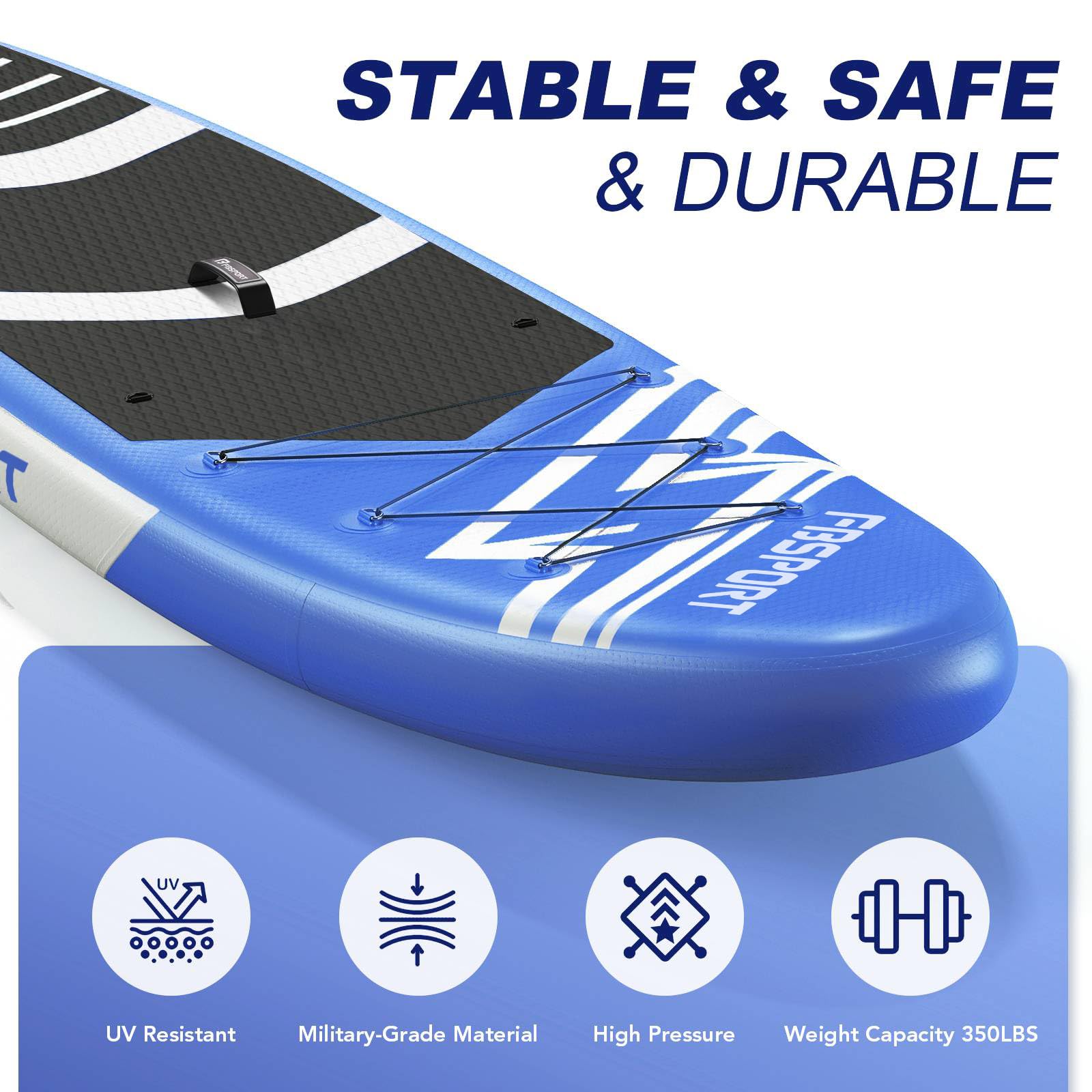 FBSPORT Tavola da SUP Gonfiabile SUP, Stand Up Paddling Board, Stand Up Paddle Board Gonfiabile per Stand Up Paddling 15CM Spessore, Surf con Alluminio Regolabile SUP Paddle + Pompa