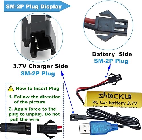 Miniatura 5 de Shockli Cargador de batería Lipo RC de 3.7 V, cable de carga USB para mini batería de auto RC y camión de control remoto 3.7 V batería de iones de