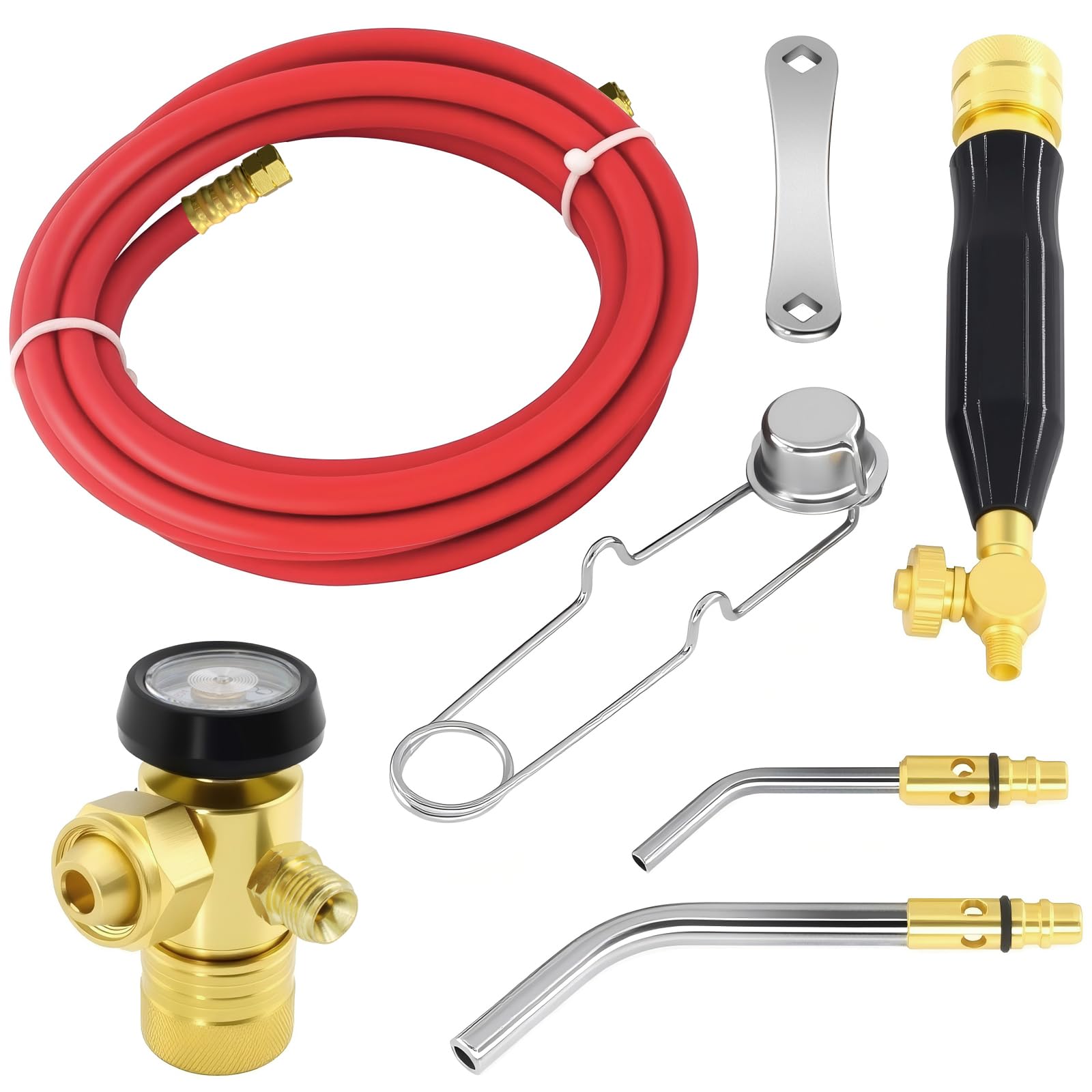 AWLOLWA X-3B Air Acetylene Torch Kit Fuel Gas kit Professional Series with B-Type Regulator, A-3 A-11 tip Nozzles and Ah-12 Hose