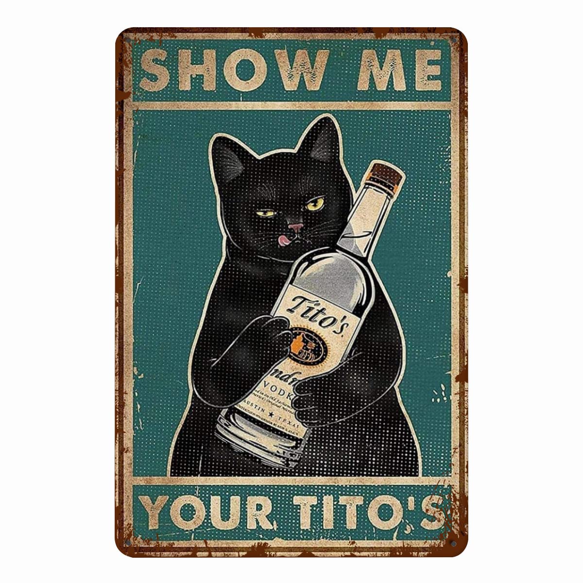 Buy Cat Wall Decor for Girls Room Black Cat Show Me Your Tito's Retro