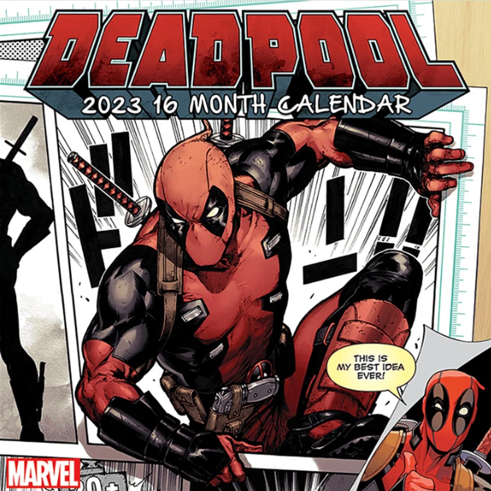 Deadpool Calendar 2023 - Month to a View Planner 30cm x 30cm - Official Merchandise