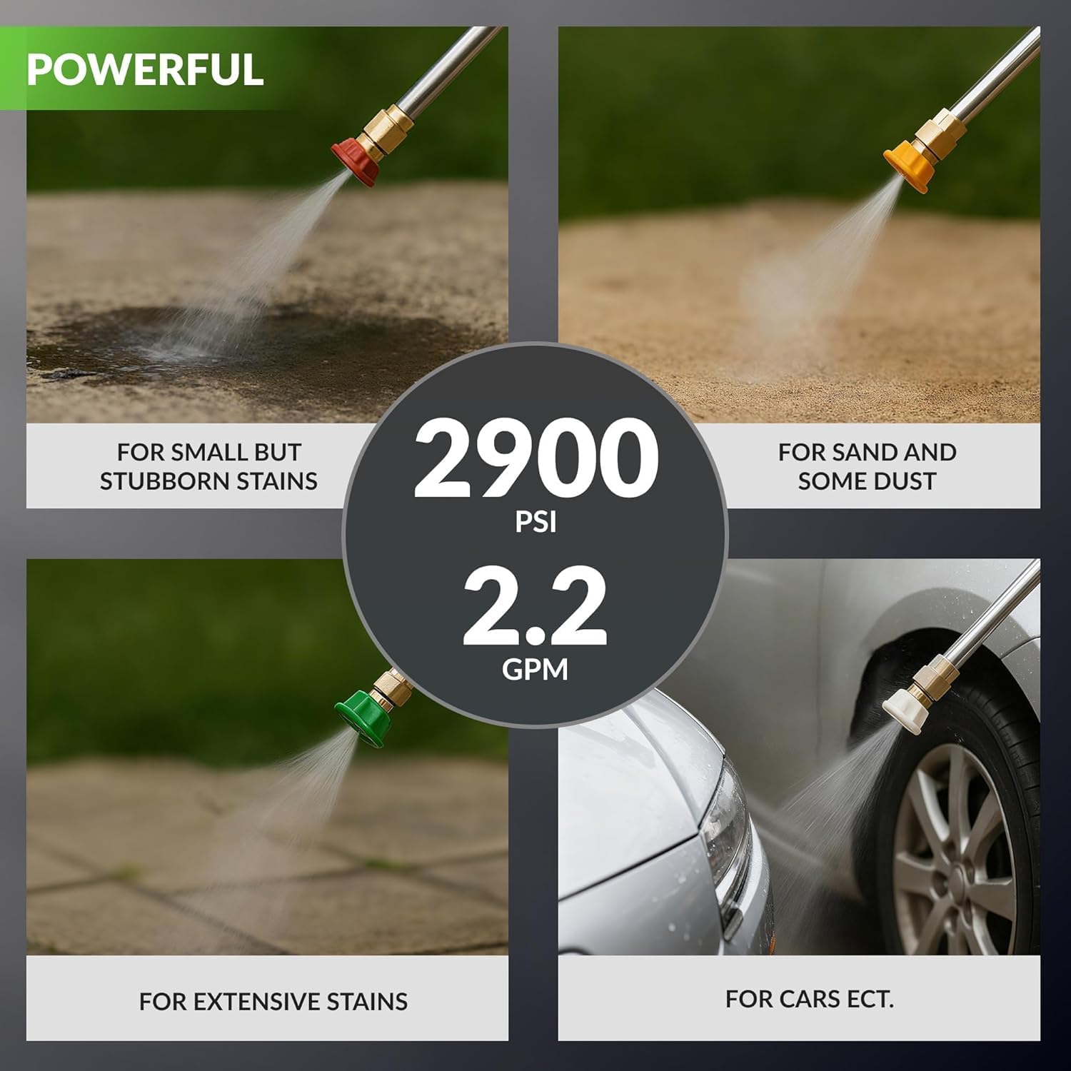 Giraffe Tools Grandfalls Wall Mounted Pressure Washer Pro, Max 2900 PSI, 2.2 GPM Electric Power Washer with 100ft Retractable Hose, Foam Cannon, 4-Nozzles, Automatic Rewind